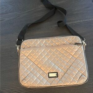 Gold Steve Madden laptop bag with strap